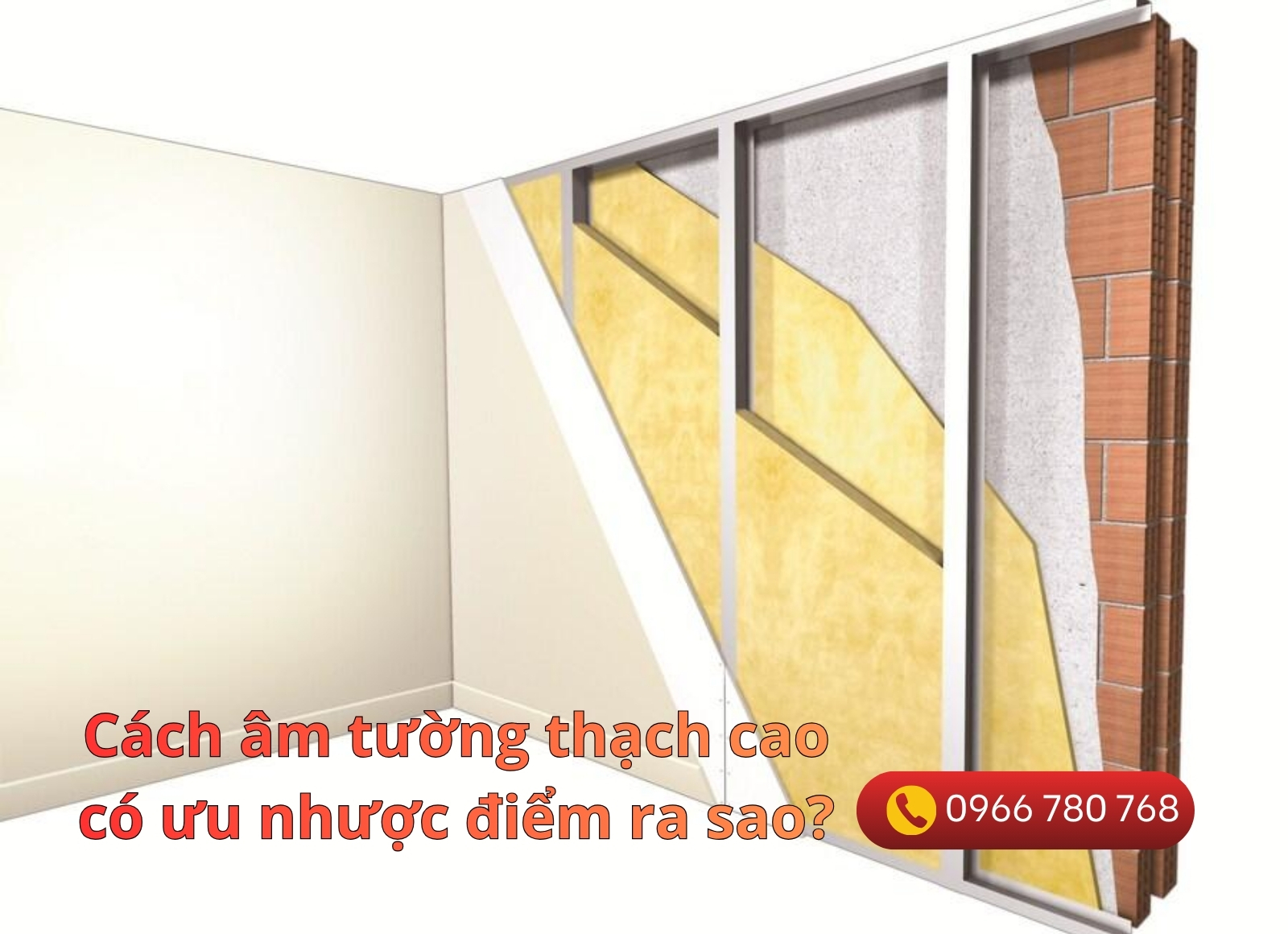 cách âm tường gạch và cách âm tường thạch cao