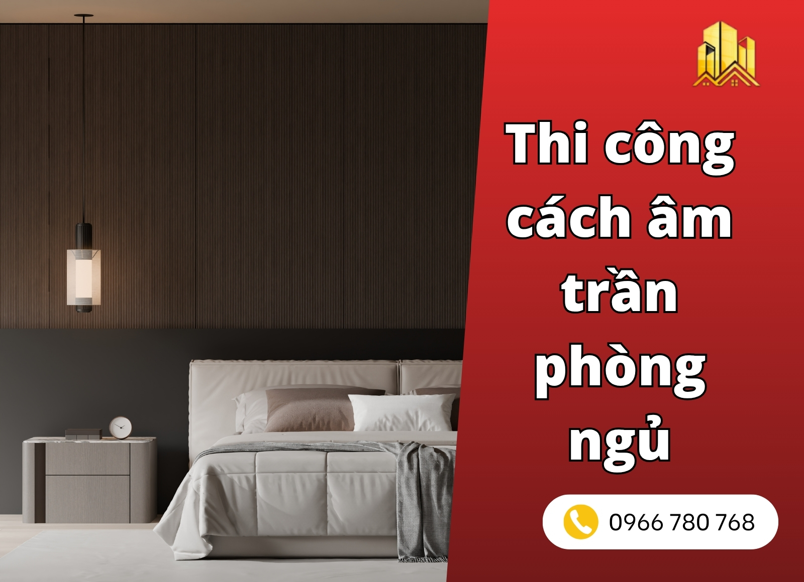 thi công cách âm trần phòng ngủ