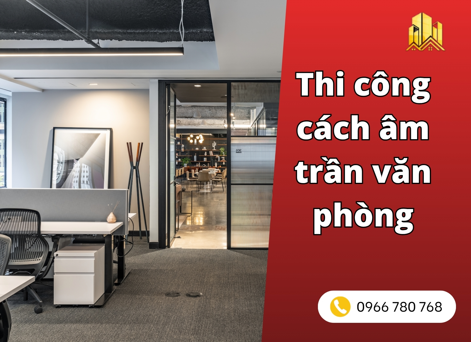 thi công cách âm trần văn phòng