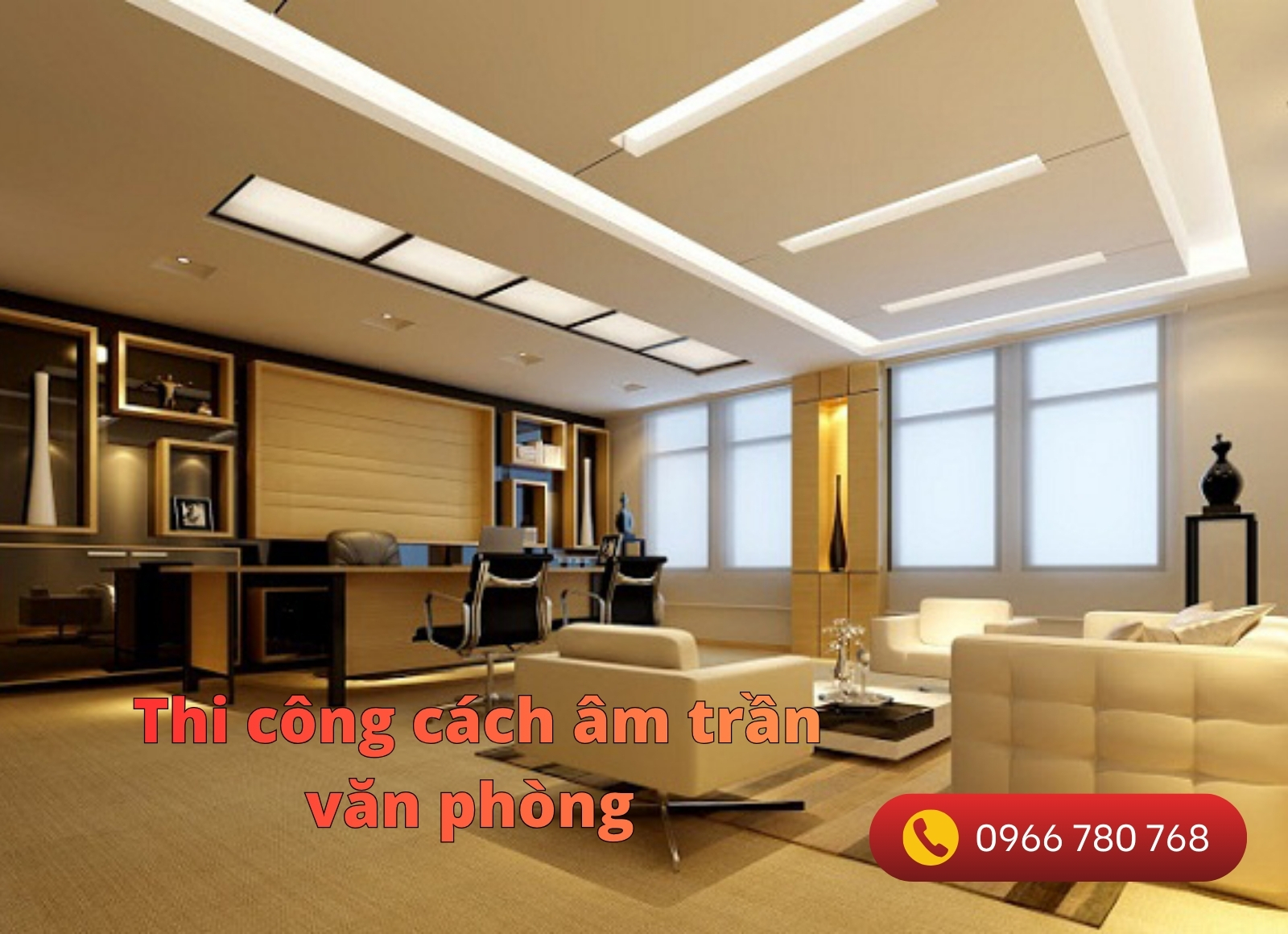 thi công cách âm trần văn phòng