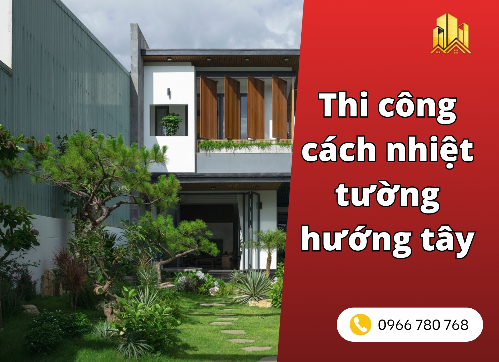 thi công cách nhiệt tường hướng tây