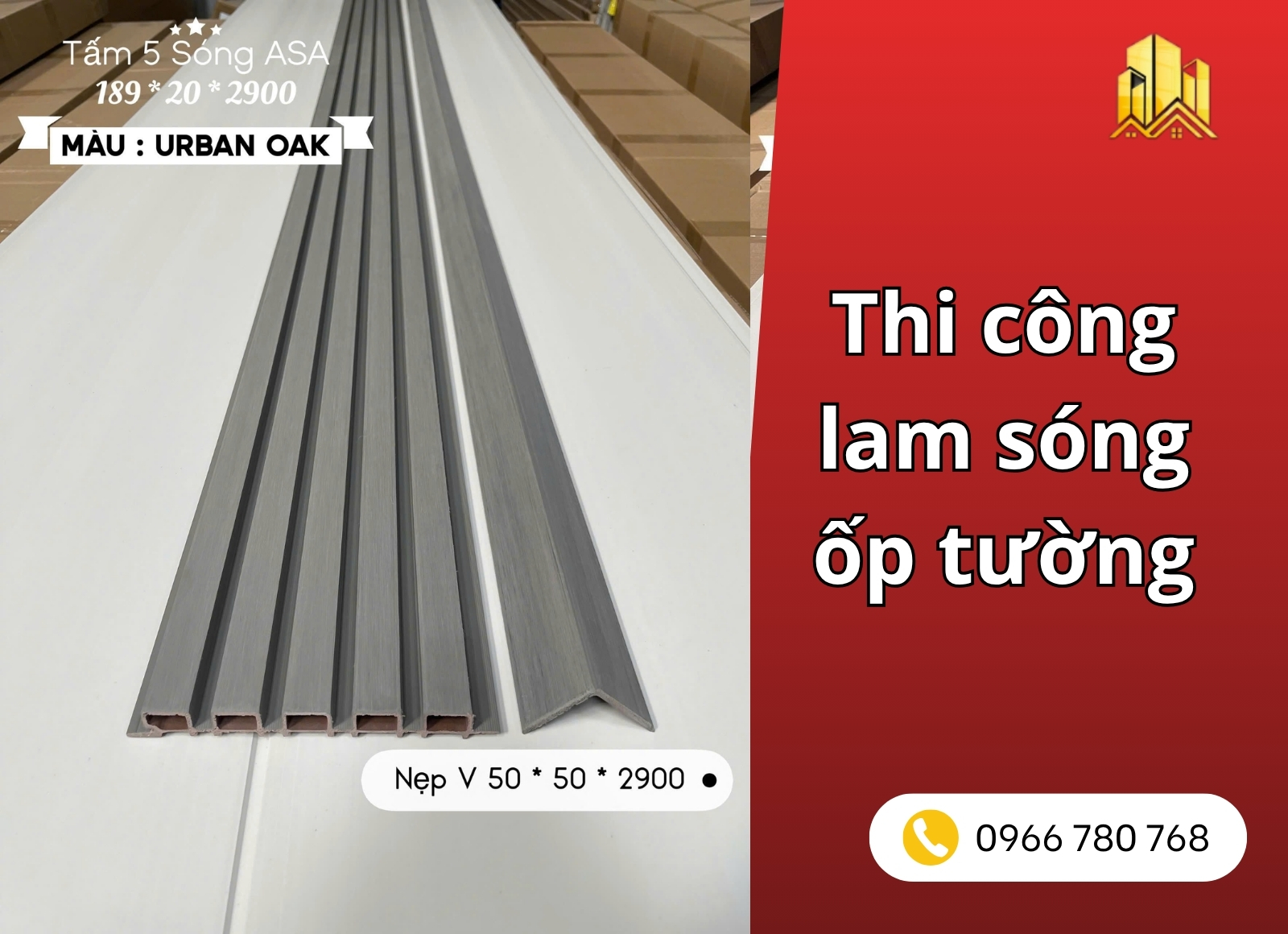 thi công lam sóng ốp tường